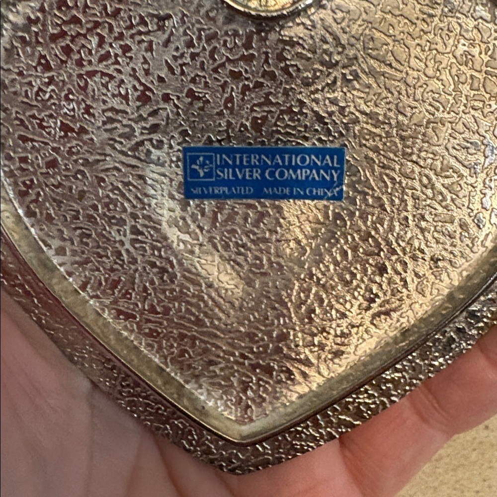 Vintage Art Nouveau Silverplate Heart Trinket Box International Silver Company - Picture 2 of 5